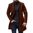 thumbnail image 1 of JTieacloth Men's Warm Jacket Men Plus Size Winter Coat Lapel Collar Long Sleeve Padded Leather Jacket Vintage Thicken Coat Sheepskin Jacket Brown, 1 of 4