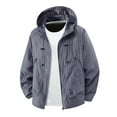 thumbnail image 1 of JTieacloth Men's Warm Jacket Men's Lightweight Casual Hooded Jacket Water Spring Summer Outdoor Hiking Windbreaker Thin Comfortable Daily Wear Gray, 1 of 5