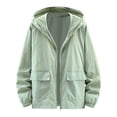 thumbnail image 1 of JTieacloth Men's Winter Jacket Men's Casual Hooded Jacket Lightweight Breathable Outdoor Windbreaker Zippered Comfortable Spring Summer Fall Coat For Daily Wear Green, 1 of 4