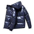 thumbnail image 1 of JTieacloth Men's Winter Fleece Jacket Men's Winter Warm And Shiny Clothes Are Fashionable Comfortable And Spacious Blue, 1 of 5