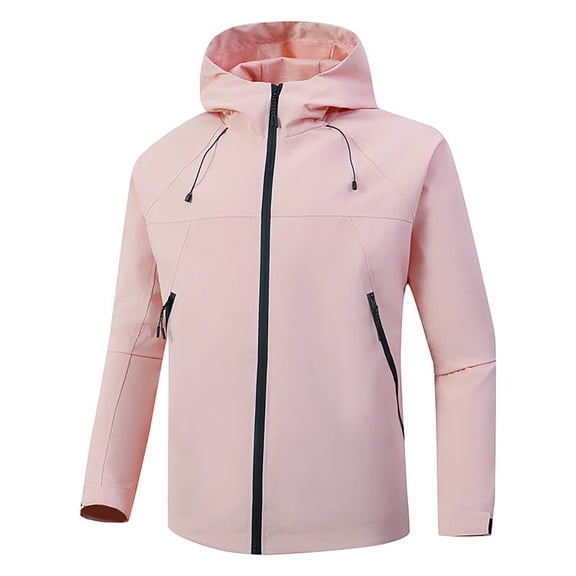JTieacloth Men's Winter Warm Jacket Men Outdoor Layer Thin Mountaineering Clothing Windproof Breathable Hardshell Jacket Pink