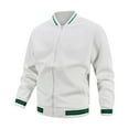 thumbnail image 1 of JTieacloth Men's Winter Warm Jacket Men's Casual Baseball Jacket Lightweight Comfortable Stand Collar Outerwear Slim Fit Breathable Spring Autumn Coat White, 1 of 3