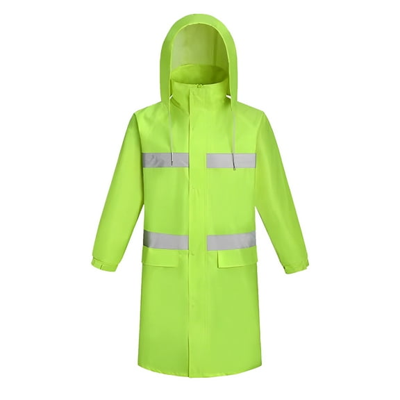 JTieacloth Men's Winter Warm Jacket Mens Raincoat Long Duty Labor Against Rainstorms Reflective Color Fixed Windproof Green