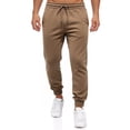 thumbnail image 1 of JTieacloth Mens Athletic Fit Pants Men's Casual Jogger Pants Elastic Waistband Solid Color Comfortable Running Sweatpants Lightweight Breathable Tapered Fit Brown, 1 of 4