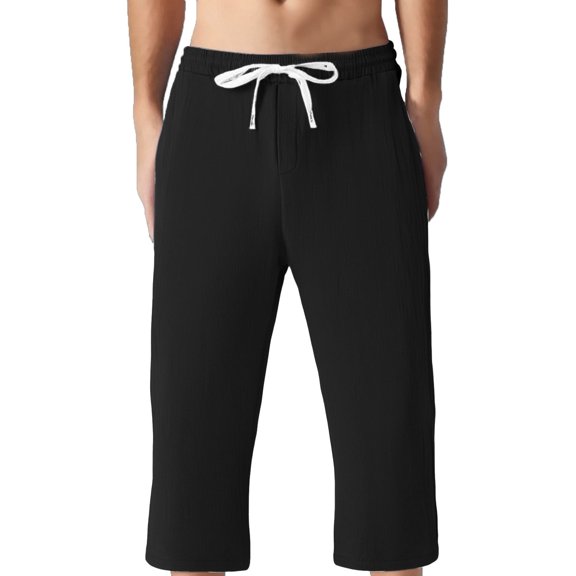 JTieacloth Mens Athletic Fit Pants Men's Casual Pants For Outdoor Relaxation Comfortable Fit Versatile For Summer And Autumn Easy Care Fashion Item For Everyday Wear Black