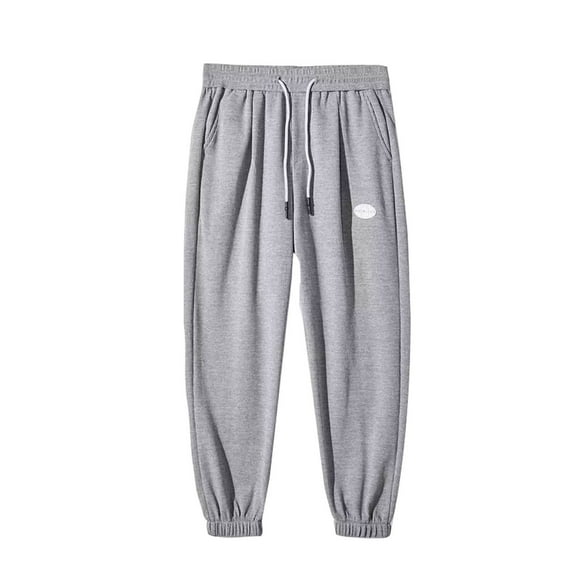 JTieacloth Mens Big and Tall Pants Autumn And Winter Men's Casual Sports Loose Binding Feet Sweatpants Gray