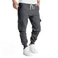 thumbnail image 1 of JTieacloth Mens Big and Tall Pants Men's Autumn And Winter Fleece Overalls Men's Pocket Pants Sports Casual Pants Cargo Pants Gray, 1 of 5