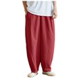 thumbnail image 1 of JTieacloth Mens Big and Tall Pants Mens Casual Patchwork Plus Size Pocket Skin Full Length Sports Pants Red, 1 of 6
