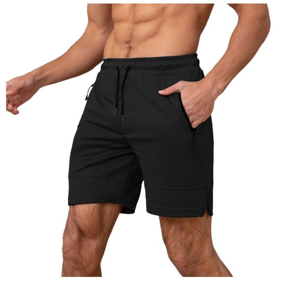 JTieacloth Mens Breathable Work Shorts Male Summer Shorts Solid Color Tie Suit Cool Breathable Five Quarter Pants,Black