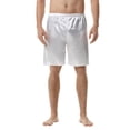thumbnail image 1 of JTieacloth Mens Breathable Work Shorts Mens Summer Fashion Simple Solid Color Elastic Waist Silk Shorts Home Pants Pajamas,White, 1 of 4