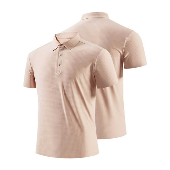 JTieacloth Mens Button Closure Shirt Men's Casual Fashion Business Short Sleeved Top T Shirt Men's Ice Silk Kamagra Fabric Quick Drying Short Sleeved Pink L