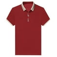 thumbnail image 1 of JTieacloth Mens Button Closure T Shirt Men's Short Sleeved Collar Shirt With A Turned Down Collar For Summer Wear Red XXL, 1 of 4