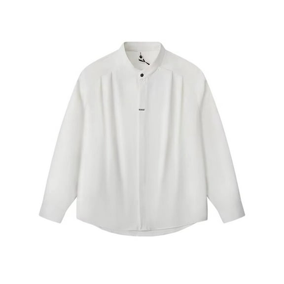 JTieacloth Mens Button-Down Shirts Men's Casual Loose Fit Solid Color Shirt For Summer Daily Wear Comfortable Breathable Top With Long Pants Styling Hand Wash Recommended White