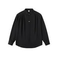 thumbnail image 1 of JTieacloth Mens Button-Down Shirts Men's Casual Loose Fit Solid Color Shirt For Summer Daily Wear Comfortable Breathable Top With Long Pants Styling Hand Wash Recommended Black, 1 of 4