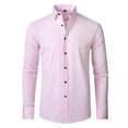 thumbnail image 1 of JTieacloth Mens Button-Down Shirts Men's Dress Shirt Formal Stretch Wrinkle Frees Long Sleeve Slim Fit Button Down Shirts For Wedding Party Pink, 1 of 2