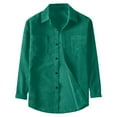 thumbnail image 1 of JTieacloth Mens Button-Down Shirts Mens Spring And Autumn Solid Color Corduroy Long Sleeve Thickened Shirt Youth Fashion Casual Shirt Green, 1 of 2