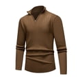 thumbnail image 1 of JTieacloth Mens Cardigan Sweater Outwear Mens Fashion Color Matching Large Cardigan Sweater Zipper Knit Shirt(Brown), 1 of 3