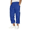 thumbnail image 1 of JTieacloth Mens Cargo Sweatpant Jogging Bottoms Men's Wide Baggy Sweatpants Summer Trousers Elastic Waist Jogging Trousers Wide Leg Sports Trousers Sweatpants With Pockets Drawstring Blue, 1 of 4