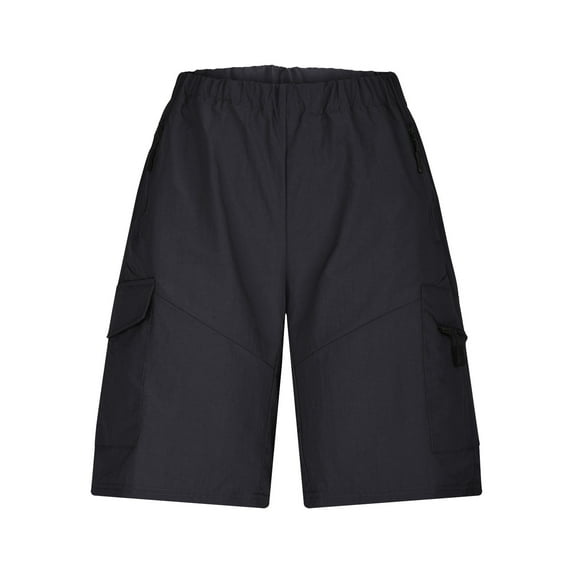 JTieacloth Mens Cargo Sweatpant Men's Casual Zipper Solid Trousers Pant Cargo Pocket Slim Pant Drawstring Shorts Summer Shorts Black