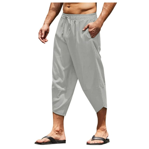 JTieacloth Mens Cargo Pants Mens Fashion And Leisure Fashion Join Together Casual Simple Personality Lace Up Pocket Pants Casual Pants Trousers Gray