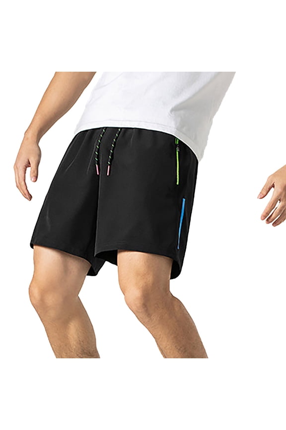 Mens Cargo Short Men's Outdoor Exercise Shorts Europe Suitable For Stretching Gym Exercise Shorts Breathable Sweat Training Running Travel Shorts,Black
