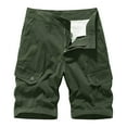 thumbnail image 1 of JTieacloth Mens Cargo Short Mens Outdoor Casual Elastic Waist Relaxed Fit Cotton Lightweight Quick Dry Fishing Hiking Work Shorts Cargo Shorts,Green, 1 of 6