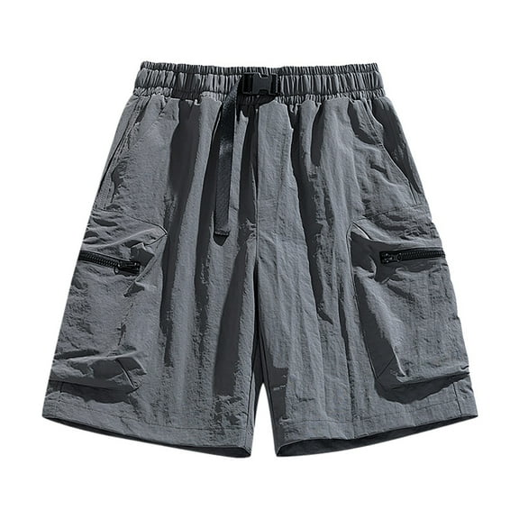 JTieacloth Mens Cargo Short UPF50 Cargo Shorts Men's Summer Ice Silk Loose Trend Casual Sports,Gray