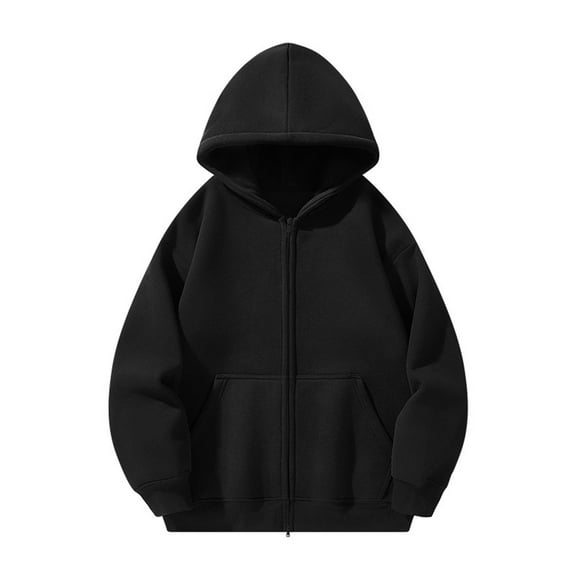 JTieacloth Mens Casual Hooded Collar Hoodies Pullover Sweatshirts Warm Long Sleeve Hoodies Black
