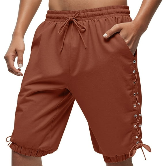 JTieacloth Mens Casual Linen Pants Men's Casual Pants For Outdoor Leisure Tapered Fit With Tie Design Comfortable And Stylish Summer And Autumn Wear Brown