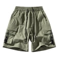 thumbnail image 1 of JTieacloth Mens Casual Shorts Men's Summer Japanese Cargo Loose Casual Shorts Men's Drawstring Belt Pocket Cargo Shorts,Green, 1 of 5