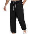 thumbnail image 1 of JTieacloth Mens Casual Stretch Chino Pant Men's Casual Pants Loose Fit Elastic Comfortable Summer Autumn Tapered Ankle Joggers For Daily Wear With Pure Color Design Black, 1 of 5