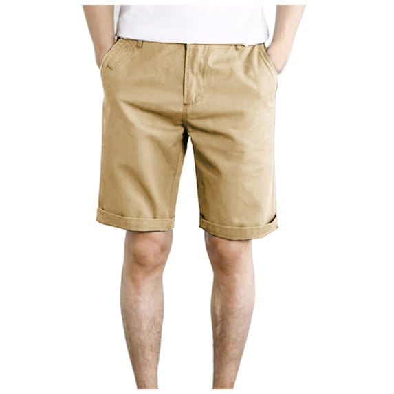 JTieacloth Mens Classic Chino Short Mens Lightweight Casual Trend Shorts,Yellow