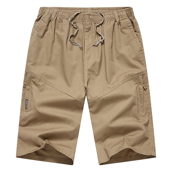 JTieacloth Mens Classic Chino Short Mens Outdoor Casual Elastic Waist Relaxed Fit Cotton Lightweight Quick Dry Fishing Hiking Work Shorts Cargo Shorts,Yellow
