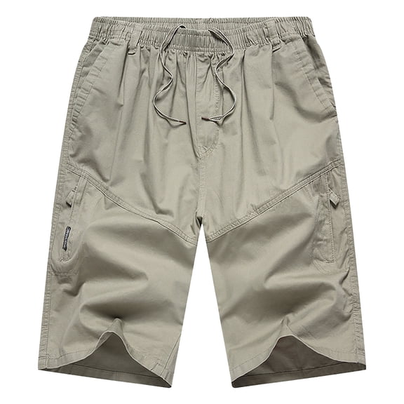 JTieacloth Mens Classic Chino Short Mens Outdoor Casual Elastic Waist Relaxed Fit Cotton Lightweight Quick Dry Fishing Hiking Work Shorts Cargo Shorts,Gray