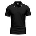 thumbnail image 1 of JTieacloth Mens Classic Shirt Men's Short Sleeve Solid Colour Shirt Black XL, 1 of 6