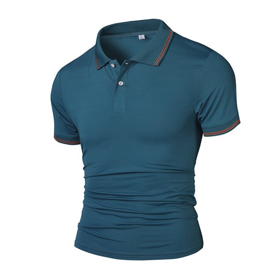 JTieacloth Mens Classic Shirt Men's Slim Fit Shirts Breathable Summer Casual Business Striped Short Sleeve Top Comfortable Stylish Tee For Daily Wear With Shorts Easy Care Machine Washable Blue L