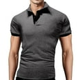 thumbnail image 1 of JTieacloth Mens Classic Shirt Mens Summer Fashion Collocation Lapel Baggy Short Sleeved Top Gray XXXXXXL, 1 of 4