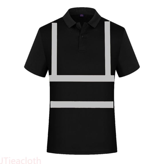 JTieacloth Collared Shirts for Men High Visibility Sweatshirt For Men Pullover Hi Vis Hoodie Pullover Sweatshirt Reflective Short Sleeve Sweatshirt Tops(Black,L)