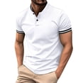 thumbnail image 1 of JTieacloth Mens Collar Shirt Men's Banded Beach Shirt Cotton Casual Button Up Short Sleeve Shirts Summer Lightwieght Business With Pocket White L, 1 of 6