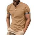 thumbnail image 1 of JTieacloth Mens Collar Shirt Men's Banded Beach Shirt Cotton Casual Button Up Short Sleeve Shirts Summer Lightwieght Business With Pocket Yellow XXL, 1 of 6