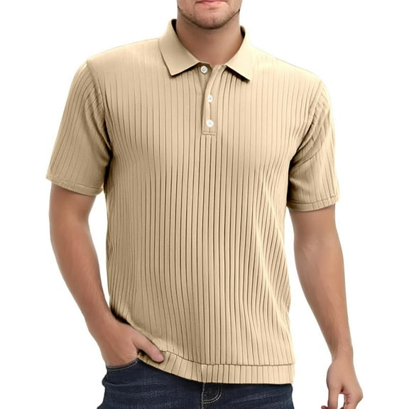 JTieacloth Mens Collar Shirt an Solid Color Lapel Button Knitted Jacquard Quick Drying Ice Silk Elastic Shirt For Men Casual Loose And Trendy Short Sleeved Shirt Yellow S