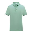 thumbnail image 1 of JTieacloth Mens Collared T Shirt Short Sleeve Collar Shirt Green XXXXL, 1 of 2