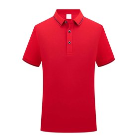 JTieacloth Mens Collared T Shirt Short Sleeve Collar Shirt Red S