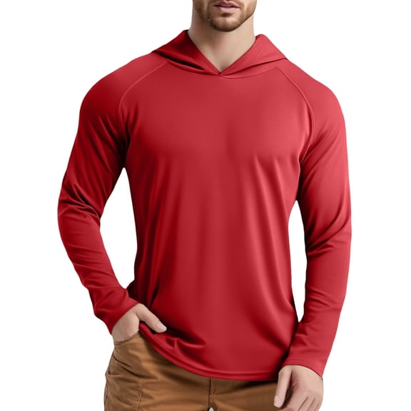 JTieacloth Mens Compression T Shirt Men's Hoodie UPF 50+ Hoodie Long Sleeve Quick Drying Lightweight Outdoor Shirt With Hood