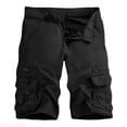 thumbnail image 1 of JTieacloth Mens Cotton Overalls Shorts Cotton Shorts Pocket Leisure Exercise Mens Shorts Without Belts Mens Loose Cargo Shorts Black, 1 of 7