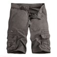 thumbnail image 1 of JTieacloth Mens Cotton Overalls Shorts Cotton Shorts Pocket Leisure Exercise Mens Shorts Without Belts Mens Loose Cargo Shorts Gray, 1 of 7
