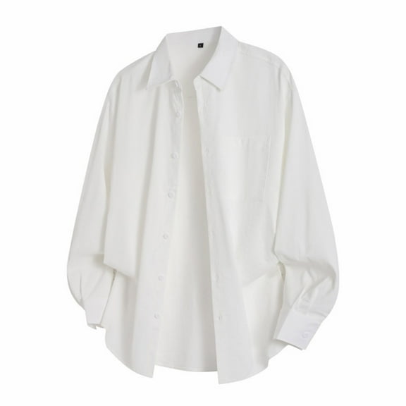 JTieacloth Mens Dress Shirts Men's Casual Long Sleeve Linen Shirt For Everyday Wear Relaxed Fit Button Perfect For Spring Summer And Fall White