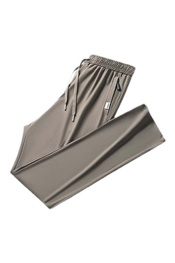 Mens Elastic Waist Pants Men Unisex Stretch Quick Drying Pants Casual Elastic Waist Drawstring Stretch Pants Yellow