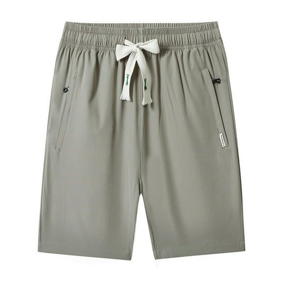 JTieacloth Mens Elastic Waist Shorts Men's Casual Shorts Summer Comfortable Loose Fit Elastic Waist Breathable Outdoor Sports Short Pants With Zipper Pockets For Daily Wear,Green