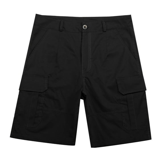 JTieacloth Mens Elastic Waist Shorts Men's Classic Cargo Stretch Short,Black